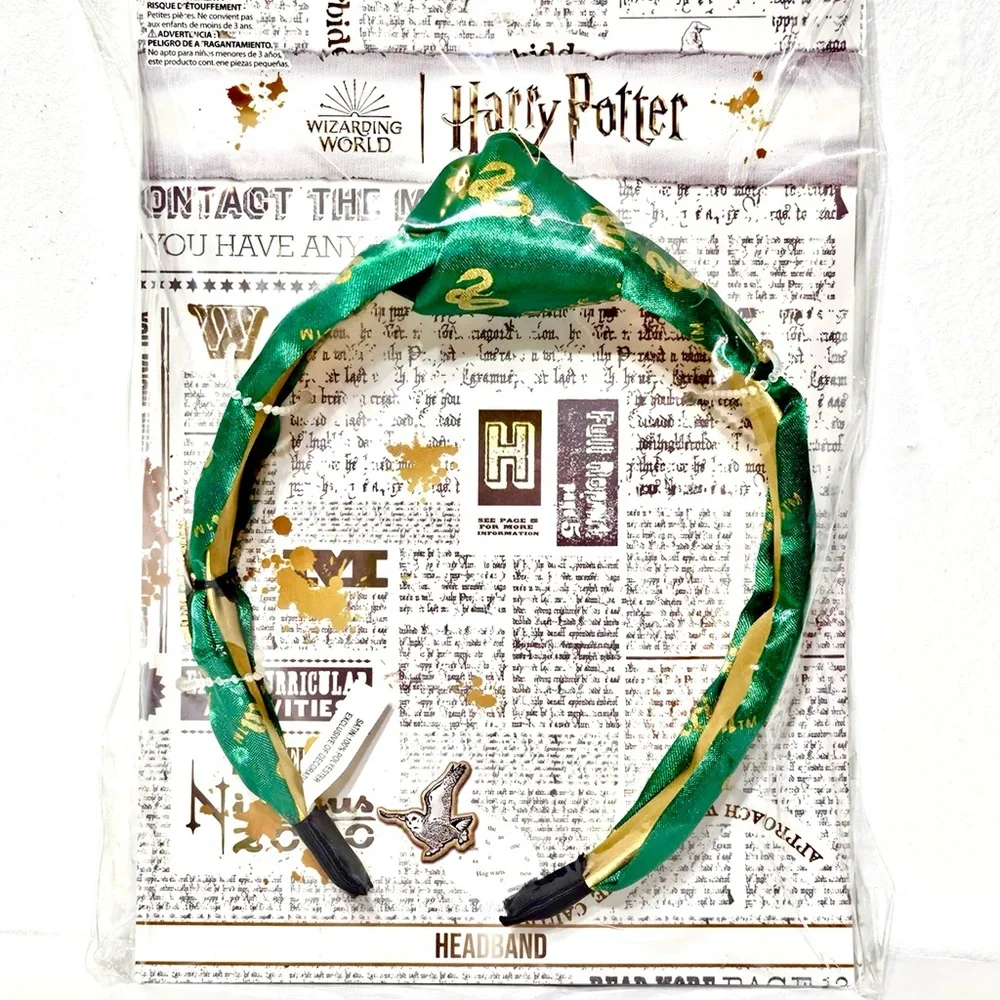 NEW! Harry Potter Slytherin House Headband Metal House Logo Emblem Pin Brooches